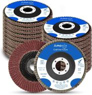 amoolo 4.5-inch flap disc set - 20pcs 40 60 80 120 grit angle grinder sanding discs, high density abrasive grinding wheels type 29 for metal and wood grinding - 7/8 inch arbor size логотип