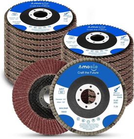 img 4 attached to Amoolo 4.5-Inch Flap Disc Set - 20Pcs 40 60 80 120 Grit Angle Grinder Sanding Discs, High Density Abrasive Grinding Wheels Type 29 for Metal and Wood Grinding - 7/8 Inch Arbor Size