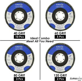 img 3 attached to Amoolo 4.5-Inch Flap Disc Set - 20Pcs 40 60 80 120 Grit Angle Grinder Sanding Discs, High Density Abrasive Grinding Wheels Type 29 for Metal and Wood Grinding - 7/8 Inch Arbor Size