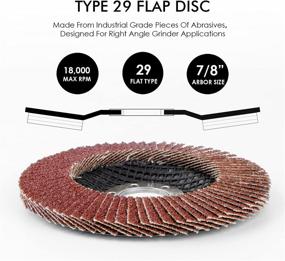 img 1 attached to Amoolo 4.5-Inch Flap Disc Set - 20Pcs 40 60 80 120 Grit Angle Grinder Sanding Discs, High Density Abrasive Grinding Wheels Type 29 for Metal and Wood Grinding - 7/8 Inch Arbor Size