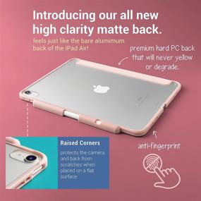 img 3 attached to TineeOwl Mocha iPad Air 4 Case 2020 (4th Gen) 10.9 - Ultra Slim Matte Case with Pencil Holder + Tri-fold Smart Cover, Shock Absorption, Lightweight (Pale Pink)
