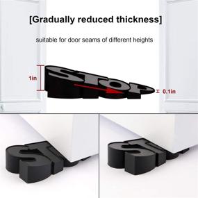 img 1 attached to Decorative Doorstop Wedges, Dedoot Pack of 2 Black Rubber Non-Slippery Door Stops for Home, School, Office - Cute Door Stopper Décor