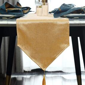 img 3 attached to 🏞️ Decorative Linen Table Runner for Balcony & Falcon Theme, Farmhouse Inspired Elegant Table Runner, Handcrafted Dresser Scarf