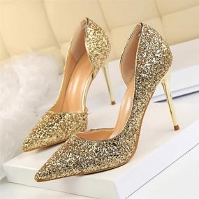 img 3 attached to Pointed Fashion Dress Wedding Glitter Women's Shoes and Pumps