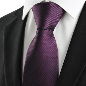 img 3 attached to 👔 Men's Wedding Necktie in Purple Stripes by KissTies: Ties, Cummerbunds & Pocket Squares Accessories