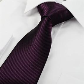 img 1 attached to 👔 Men's Wedding Necktie in Purple Stripes by KissTies: Ties, Cummerbunds & Pocket Squares Accessories