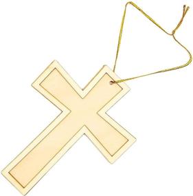 img 1 attached to 🔨 Bulk Pack of 12 Bright Creations Unfinished Wood Crosses with Gold Rope, Perfect for DIY Projects