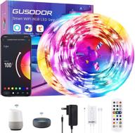 🔮 gusodor 65.6ft smart wifi led light strips - works with alexa and google assistant - led lights for bedroom - music sync - color changing led strip lights - bluetooth app remote control for home party логотип