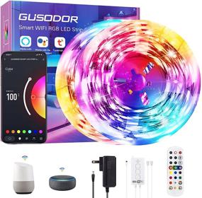 img 4 attached to 🔮 Gusodor 65.6ft Smart WiFi LED Light Strips - Works with Alexa and Google Assistant - LED Lights for Bedroom - Music Sync - Color Changing LED Strip Lights - Bluetooth App Remote Control for Home Party