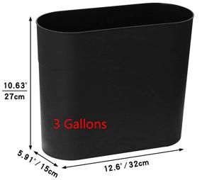 img 2 attached to 🗑️ HMQCI 3 Gallon Plastic Rectangular Small Trash Can Wastebasket in Black (5.9"/12.6"/10.6") - Garbage Container Bin Ideal for Compact Spaces