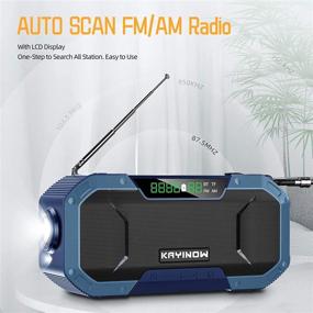 img 2 attached to Portable Hand Crank Solar Emergency Radio – Waterproof IPX5, NOAA Weather Alert, 5000mAh Power Bank, Auto Scan AM/FM Radio with Cell Phone Charger, 3W Flashlight and Reading Light, Compass, SOS – Ideal for Home and Outdoor Use