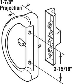 img 1 attached to Upgrade Your Sliding Patio Door with PRIME-LINE C 1225 Handle Set - Hassle-Free Replacement for Damaged Handles - White Diecast, Mortise Style, Non-Keyed - Fits 3-15/16" Hole Spacing