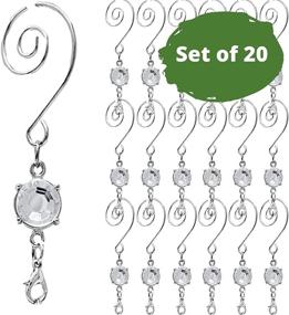 img 3 attached to 🎄 BANBERRY DESIGNS Ornament Hooks: 20 Clear Crystal S-Hooks for Christmas Tree Decoration - 2.75 Inches Long