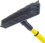 multi-functional rubber broom with telescoping handle - ideal for heavy duty floor squeegeeing, sweeping, and scrubbing logo