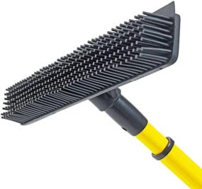 img 4 attached to Multi-Functional Rubber Broom with Telescoping Handle - Ideal for Heavy Duty Floor Squeegeeing, Sweeping, and Scrubbing