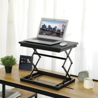 👩 kicode height adjustable laptop stand for desk - 4 levels, stand up workstation for notebook, black logo