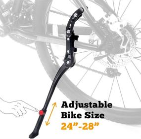 img 3 attached to 🚴 Adjustable Aluminum Alloy Bike Kickstand for 24”, 26”, 700C, 27.5”, 28” Mountain Bikes and Adult Bicycles