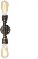 efinehome vintage edison industrial 2-light bathroom vanity light- 2 bulb loft minimalist indoor wall sconce- antique steampunk wall lamp light fixtures (bronze) логотип