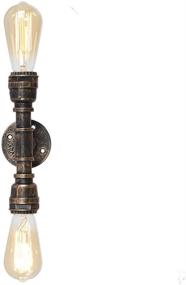 img 4 attached to EFINEHOME Vintage Edison Industrial 2-Light Bathroom Vanity Light- 2 Bulb Loft Minimalist Indoor Wall Sconce- Antique Steampunk Wall Lamp Light Fixtures (Bronze)