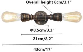 img 3 attached to EFINEHOME Vintage Edison Industrial 2-Light Bathroom Vanity Light- 2 Bulb Loft Minimalist Indoor Wall Sconce- Antique Steampunk Wall Lamp Light Fixtures (Bronze)