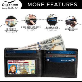 img 2 attached to 🧳 Bifold Genuine Leather Blocking Wallets, Card Cases & Money Organizers: Stylish Men's Accessories for Enhanced Security