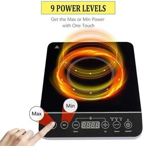 img 1 attached to 🔥 CUSIMAX Induction Cooktop, Portable 1800W Induction Burner with Timer, Sensor Touch Countertop Cooker, 10 Temperature and 9 Power Settings, Kids Safety Lock, Compatible with Cast Iron and Stainless Steel Cookware