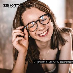 img 3 attached to 👓ZENOTTIC Круглые очки с фильтром от синего света для мужчин и женщин: Защитите свои глаза от вредного света.