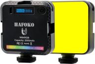 📸 hafoko w64 мини rgb свет: регулируемый видео led для камеры и освещения блоггинга с холодной обувью, магнитным жк-дисплеем - 2000 mah, 2500k-9000k логотип