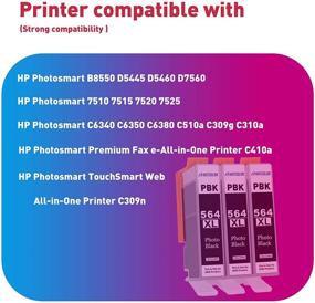 img 3 attached to 🖨️ HOTCOLOR 564XL Photo Black Ink Cartridge Replacement for HP564XL CB322WN Ink Cartridges - Compatible with HP Photosmart 7520 c309g 7510 7525 b210e Printer (3PBK, 3 Pack)