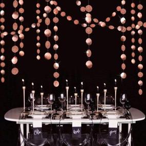img 1 attached to Bлестящая гирлянда круглых точек "Розовое золото": великолепное украшение для вечеринок, свадеб, дней рождения, годовщин, помолвок и Рождества.