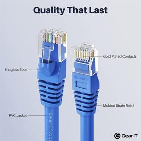 img 2 attached to 🔌 GearIT 24-Pack: Cat 6 Ethernet Cable Cat6 Snagless Patch 1 Foot - Snagless RJ45 Computer LAN Network Cord, Blue - Compatible with 24 48 Port Switch POE Rackmount 24port Gigabit - High-Quality Networking Solution