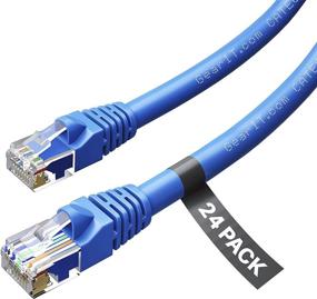 img 4 attached to 🔌 GearIT 24-Pack: Cat 6 Ethernet Cable Cat6 Snagless Patch 1 Foot - Snagless RJ45 Computer LAN Network Cord, Blue - Compatible with 24 48 Port Switch POE Rackmount 24port Gigabit - High-Quality Networking Solution