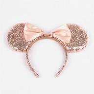 glitter princess party decoration mouse ears bow headbands - belle, cinderella, jasmine, mermaid - headband for girls logo