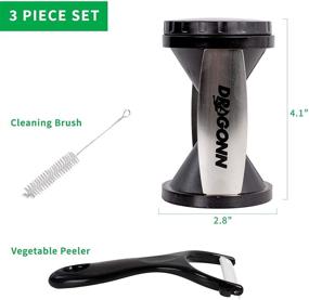 img 2 attached to 🥒 DRAGONN Vegetable Spiralizer Bundle + Ceramic Peeler - Create Zucchini Pasta, Spaghetti, and Noodles - Complete Tool Set for Easy Veggie Cutting - includes Cleaning Brush and Storage Bag