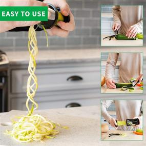 img 3 attached to 🥒 DRAGONN Vegetable Spiralizer Bundle + Ceramic Peeler - Create Zucchini Pasta, Spaghetti, and Noodles - Complete Tool Set for Easy Veggie Cutting - includes Cleaning Brush and Storage Bag