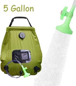 img 4 attached to 🏕️ HOME TELLER 5 Gallon Solar Shower Bag for Camping, Beach, Swimming, Traveling, Hiking - Army Green, with Removable Hose, On-Off Switchable Shower Head - Outdoor Camp Bag