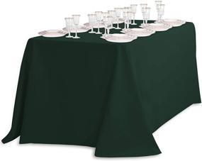 img 2 attached to LinenTablecloth 132 Inch Rectangular Polyester Tablecloth