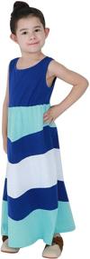 img 1 attached to 👗 Striped Chevron Dresses Long Girls' Clothing by WIWIQS