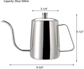 img 3 attached to ☕ Jucoan 20 oz Small Pour Over Coffee Kettle: Premium Stainless Steel Gooseneck Tea Kettle for Perfectly Drip Brewing Hot Tea or Coffee