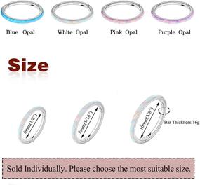 img 1 attached to CICIMOTO Opal 16G Cartilage Earring Nose Rings Hoop - Surgical Steel Septum Daith Helix Tragus Piercing Jewelry - 6mm & Purple