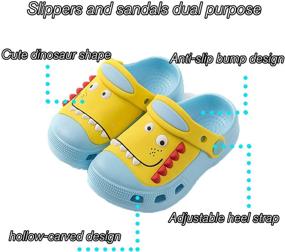 img 3 attached to Maritony Kids Dinosaur Clogs Slippers - Slip-On Lightweight Beach & Pool Sandals for Boys and Girls