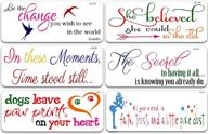 🏠 large inspirational word stencils for painting - sooqoo reusable quote stencils for home decor and diy craft on wood, wall, canvas, fabrics (pack of 6, 15x6 inch) logo