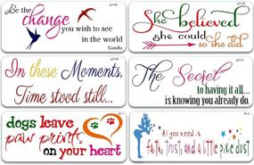 img 4 attached to 🏠 Large Inspirational Word Stencils for Painting - SOOQOO Reusable Quote Stencils for Home Decor and DIY Craft on Wood, Wall, Canvas, Fabrics (Pack of 6, 15x6 inch)