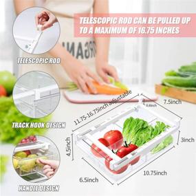 img 1 attached to 🍎 iBesi 2 Pack Refrigerator Organizer Bins with Pull-out Drawer Design and 4 Divided Sections - Perfect Fridge Storage Solution for Shelves Under 0.6