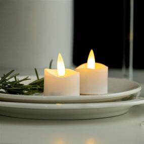 img 4 attached to 🕯️ LANKER Flameless LED Tea Lights Candles with Timer – 6 Hours On and 18 Hours Off - Realistic Flickering Long Lasting Battery Operated Electronic Votive Candles – Wave Open Style - Warm White – 12 Pack