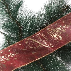 img 3 attached to Merry Christmas Glitter Ribbon Swirl Wired Sheer Xmas Tree Decoration Band - BESTOYARD 200x6.3cm. Ideal for Hair Bows, Gift Wrapping, DIY Crafts