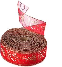 img 1 attached to Merry Christmas Glitter Ribbon Swirl Wired Sheer Xmas Tree Decoration Band - BESTOYARD 200x6.3cm. Ideal for Hair Bows, Gift Wrapping, DIY Crafts