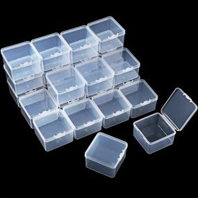 img 4 attached to Convenient Clear Beads Storage Containers: 36-Piece Small Box with Hinged Lid for Crafts, Jewelry, Hardware & More (2.5 x 2.5 x 1.5 Inches)