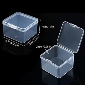 img 3 attached to Convenient Clear Beads Storage Containers: 36-Piece Small Box with Hinged Lid for Crafts, Jewelry, Hardware & More (2.5 x 2.5 x 1.5 Inches)