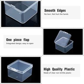 img 2 attached to Convenient Clear Beads Storage Containers: 36-Piece Small Box with Hinged Lid for Crafts, Jewelry, Hardware & More (2.5 x 2.5 x 1.5 Inches)
